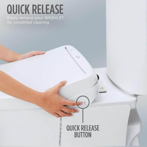 S2 Washlet Electric Heated Bidet Seat for Elongated Toilet in Cotton White
