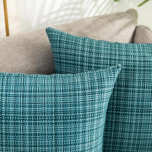 Kevin Textile Outdoor Waterproof 14x24 Lumbar Pillow Covers 2 Pack, Teal