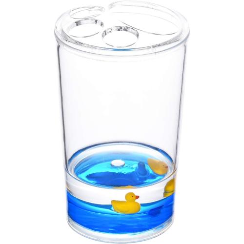 Locco Decor 5 Piece Acrylic Liquid 3D Floating Motion Bathroom Vanity Accessory Set Duck