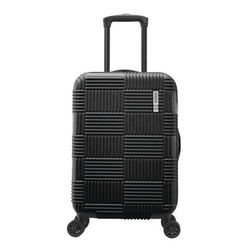 American Tourister NXT Hardside Large Checked Spinner Suitcase - Blackout: 8 Wheels, ABS Shell