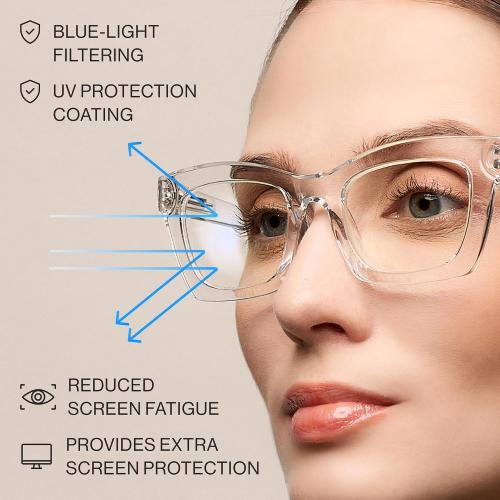 CCVOO Stylish Reading Glasses for Women, Stylish Eyeglasses, Blue Light Readers, Cheaters