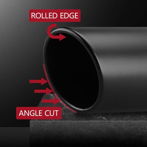 LCGP 3 Inlet Exhaust Black Tip,3 x 4 x 12 Long Clamp on Exhaust Tailpipe Tip for Truck