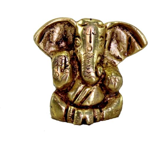 eSplanade Brass Ganesha Idol for Car Dashboard God Idol - 2 Inches Ganesha Murti for Desk Decor, Ganapati Statue, Ganapathi Sculpture | Antique Decor Item | Home Decor Gift Showpieces
