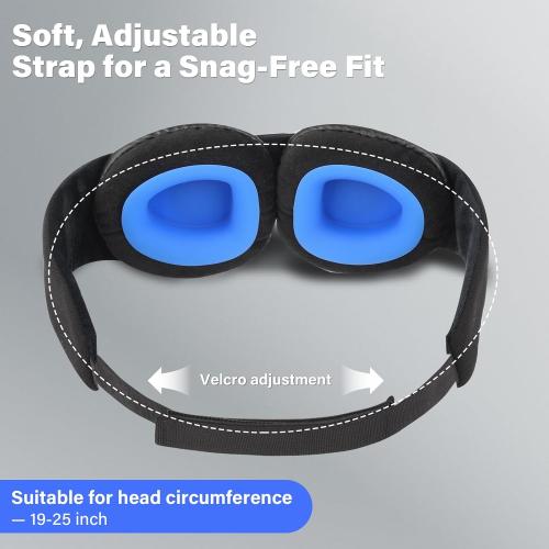 Sleep Mask for Dry Eyes, 100% Blackout Hydrating Sleeping Mask Black