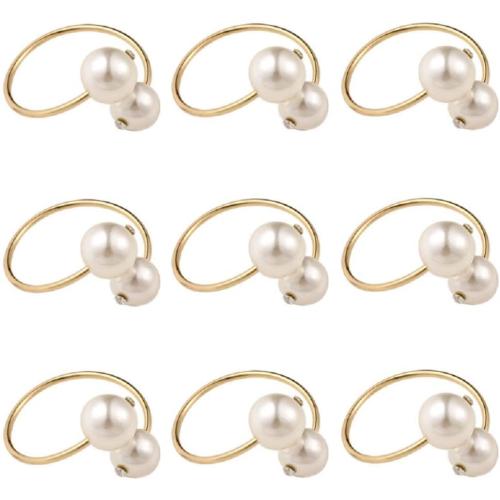 Pearl Napkin Rings - Set of 25 Silver Napkin Holder Table Napkin Buckles for Dinning Table Setting Christmas Wedding Party Supplies 2.4 x 1.8