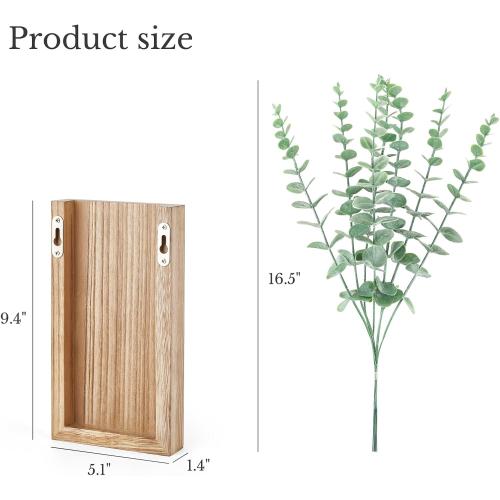 Dahey 2 Pack Wall Planter Vase with Fake Eucalyptus Plants for Wall Decor