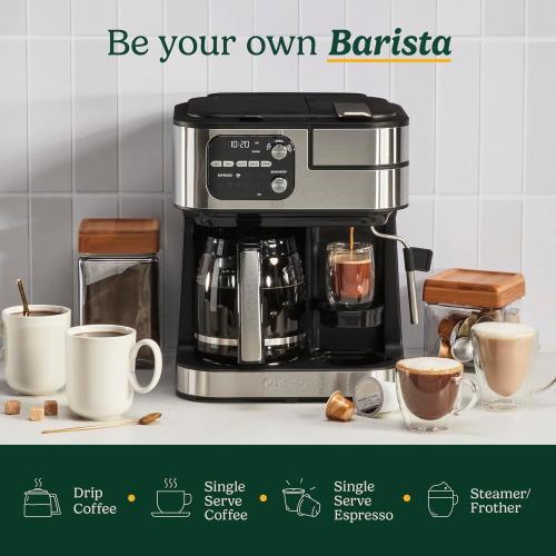 Cuisinart Coffee Center Barista Bar 4-in-1 Coffee Maker, Single-Serve Pods Compatible, Coffeemaker, Three Brewing Sizes, SS-4N1NAS, Black‼️Light dirt‼️