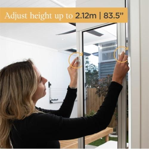 Hakuna Pets Medium White Glass Sliding Door Patio Pet Door, With Lockable Flap, Suitable for Most Sliding Doors
