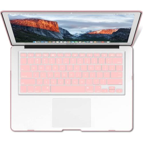 IBENZER Compatible with Old Version MacBook Air 13 Inch Case (2010-2017 Release). Models: A1466 / A1369, Plastic Hard Shell Case with Keyboard Cover for Mac Air 13, Rose Quartz, A1301RQ 1