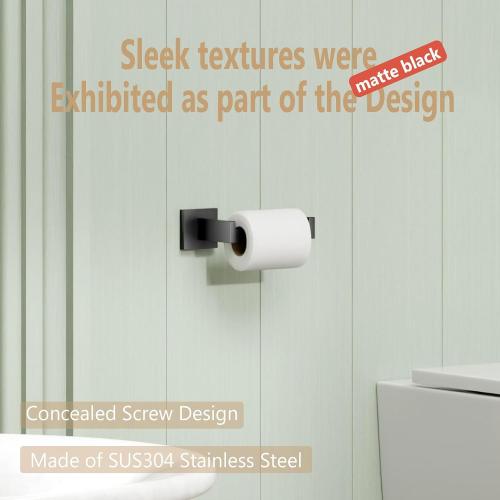 KOKOSIRI Black Toilet Paper Holders Bathroom Toilet Paper Roll Holder SUS304 Stainless Steel Contemporary Wall Mounted, Matte Black, B2003BK