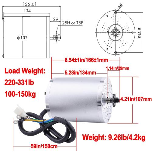 48V Motor Kit 1800W Electric Brushless DC Motor Kit 3900RPM Go Kart Motor