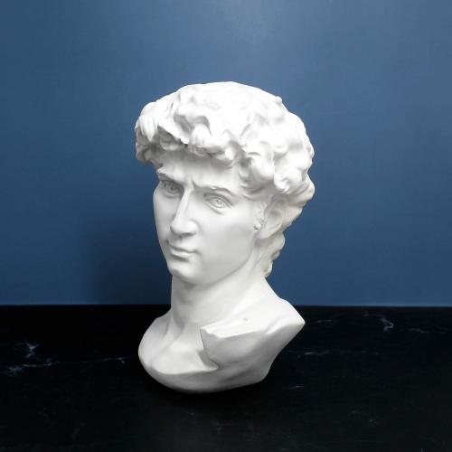 YUEOECOR 12in Greek Statue of David, Classic Roman Mini Bust Greek Mythology Sculpture for Home Decor