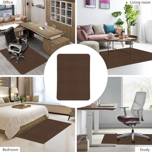 Sycoodeal Office Chair Mat for Hardwood Floor,Office Computer Gaming Chair Mat for Tile Floor,Large Floor Protector Rug,Anti-Slip,Easy to Clean,Coffee(48x36)