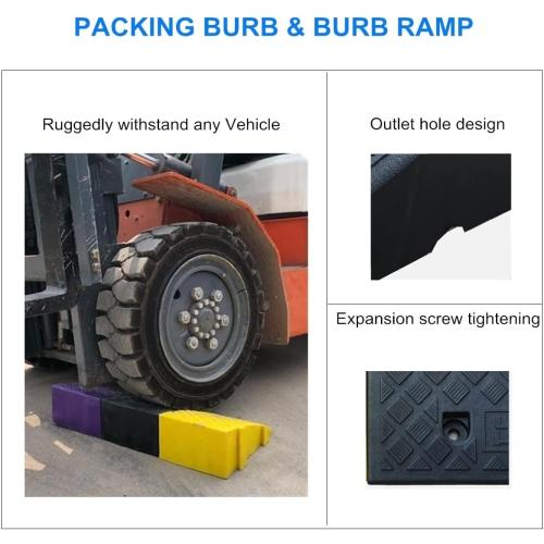 2Pack Curb Ramp Black Color, Portable Lightweight Heavy Duty Plastic Driveway Curb Ramps for Low Cars, Motorcycle Ramp,Curb Ramps (5.12 H 19 L Two Curb ramps Connected)