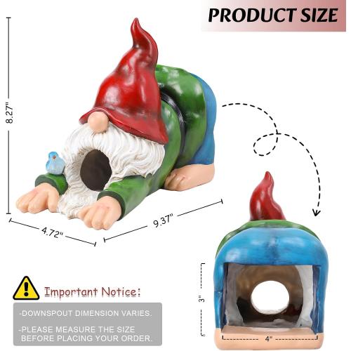 Gnome Gutter Downspout Extensions, Gutter Downspout Decorative Garden Decor