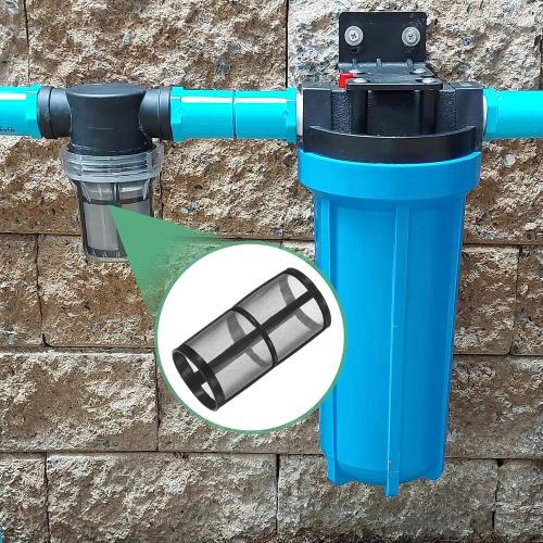 M METERXITY 2-Pack 100 Mesh Stainless Steel Filter Screen, Reusable Water Pump Strainer Replacement for Sediment Filter T Strainer, Inline Water Filter Accessory [Black]