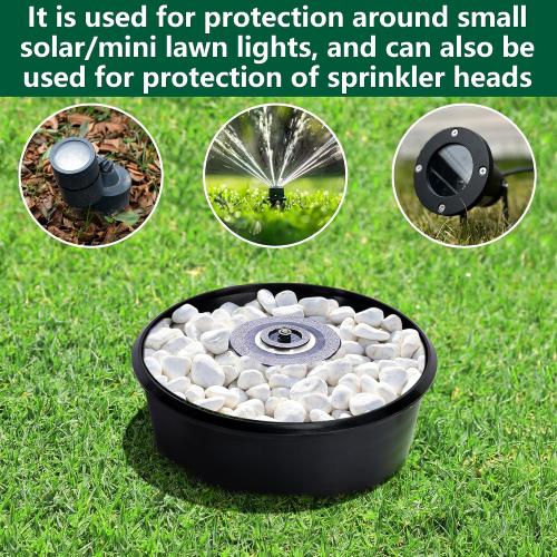 6 Pcs Lawn Light Protector, ABS Landscape Sprinkler and Light Guard, Waterproof Lawn Sprinklers Protection for Reduce Damage from Lawns Mower Outdoor Garden Park Backyard