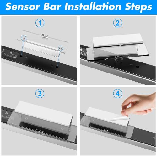 LA NREUCETS Wii Wired Infrared Ray Sensor Bar Replacement Video Game Accessories Compatible with Wii and Wii U Console, Includes Clear Stand