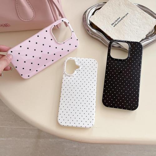 Aesthetic Polka Dot Retro Phone Case for iPhone 16 6.1,Vintage Trendy Unique Simple Pattern Design Elegant Chic Pretty Stylish Protective Girls Women Cases for i16 White