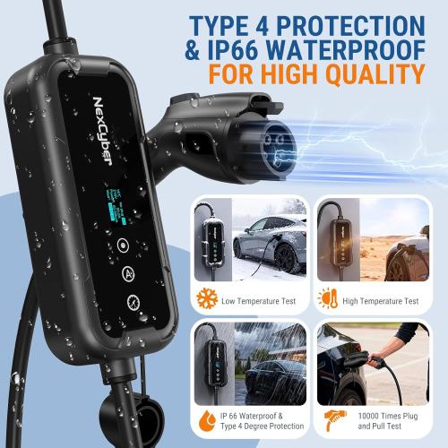 Level 2 EV Charger 32Amp with WiFi APP/Plug-Play, 240V NEMA 14-50P Plug, 25FT Cable with ETL Certified, Portable Electric Vehicle Charging Stations EVSE J1772 Connector (32)