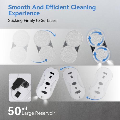 Automatic Window Cleaning Robot, Window Cleaner Robot Auto Dual Spray, 2025 Model Robot Limpia Vidrios AI Path Planning, 3000Pa Suction, Remote Control, Edge Detection for Streak-Free Glass - SS1