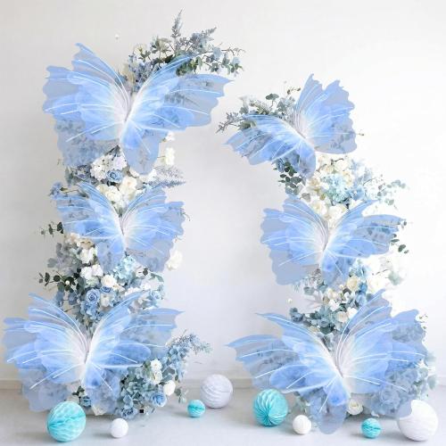 Geelin 6 Pcs Large Gradient Blue Butterfly Decorations, 3D Party Decor