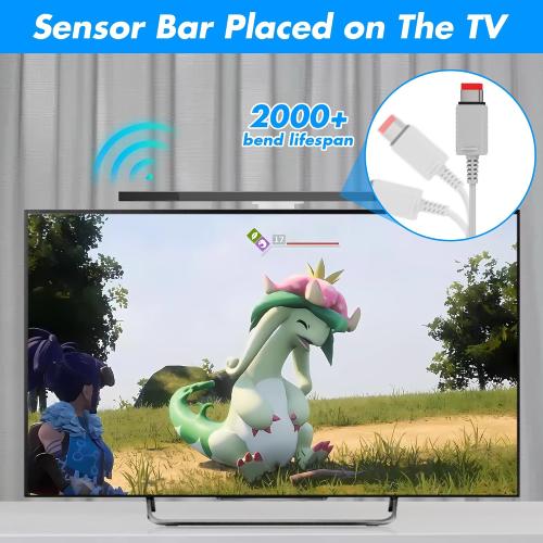 LA NREUCETS Wii Wired Infrared Ray Sensor Bar Replacement Video Game Accessories Compatible with Wii and Wii U Console, Includes Clear Stand