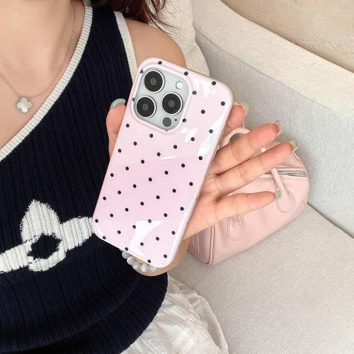Aesthetic Polka Dot Retro Phone Case for iPhone 16 6.1,Vintage Trendy Unique Simple Pattern Design Elegant Chic Pretty Stylish Protective Girls Women Cases for i16 White