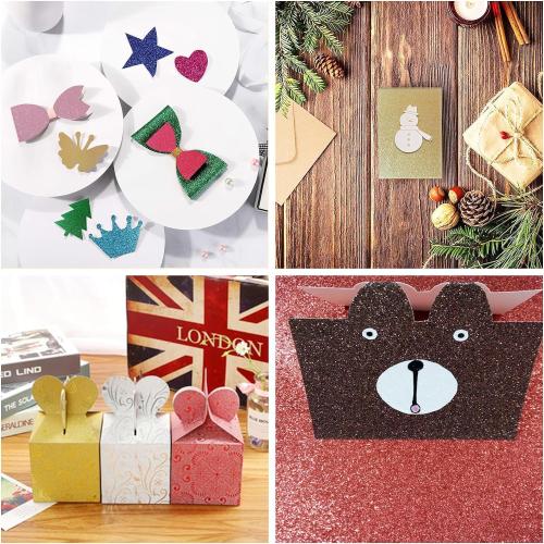 20 Sheets Black Glitter Cardstock 8.5 x 11 Inches