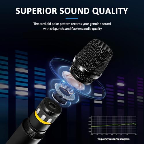 R4-PROS 4 Channel Karaoke Mixer with 2 Wireless Microphones, Bluetooth