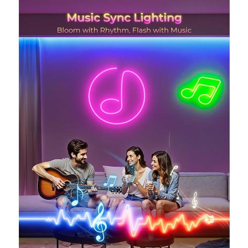 DeckTok Led Neon Rope Lights - 16.4FT Flexible Led Rope Lights RGB IP65