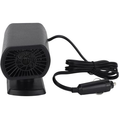 200W 12V Car Heater - Fast Heating Fan with Hot Wind for Windshield Defrost and Defogger, Ideal for Winter Driving in Black