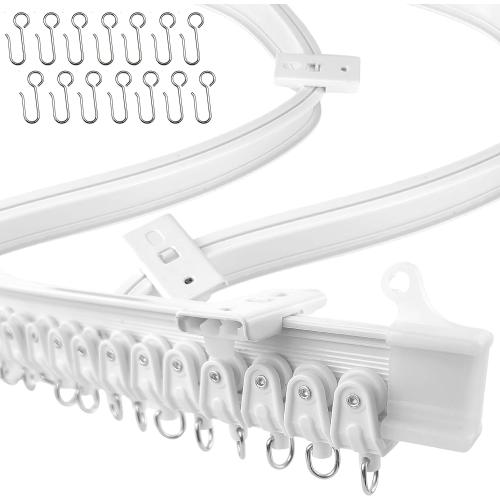 UrbanRed Flexible Ceiling Curtain Track, 12 m (39.4 ft) Rail Kit, White
