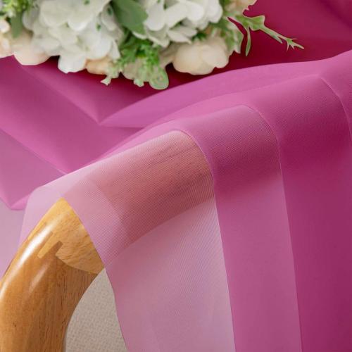 Hot Pink Sheer Curtains 63 Inch Length 2 Pcs, Solid Voile Long Light Filtering Curtains for Living Room, Dual Rod Pocket Home Decor Drapes for Bedroom Dining Room, Each Panel 42 W x 63 L