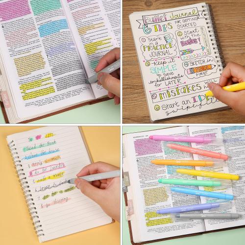 2pk Mr. Pen- Gel Highlighter, 8ct, Friendly Colors, Bible Highlighters No Bleed, No Bleed Highlighters, Bible Highlighter, Bible Markers, Gel Highlighters for Bibles, Highlighter