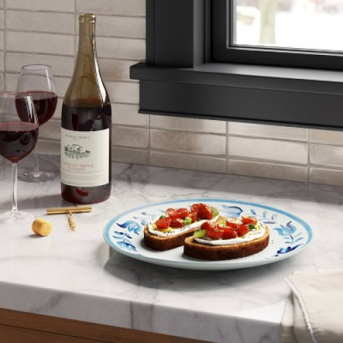 13 Stoneware Serve Platter Blue Floral - Threshold™