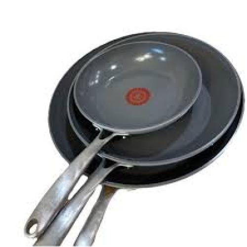 T-Fal 3 Pc Ceramic Non Stick Fry Pan Set Gray Thermo ...