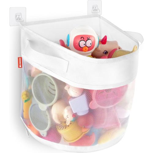 UNEEDE Bath Toy Organizer,4 Gallons Bathtub Toy Storage Organizer,Quick Access Bath Toy Holder For Bathtub,Baby Organizere,Quick Dry Baby For Tub,Mesh Shower Caddy