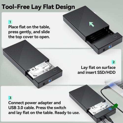 3.5 Hard Drive Enclosure, USB 3.0 Internal/External Hard Drive Case