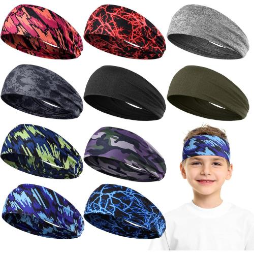 10 PCS Sweatbands for Kids Soccer Headbands Boys, Novel Style
