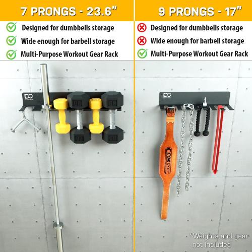 Double Circle Gym Rack Organizer, Multi-Purpose Workout Gear Wall Rack Hanger for Home and Pro Gym Storage for Exercise Bands, Jump Ropes, Chains, Lifting Belts