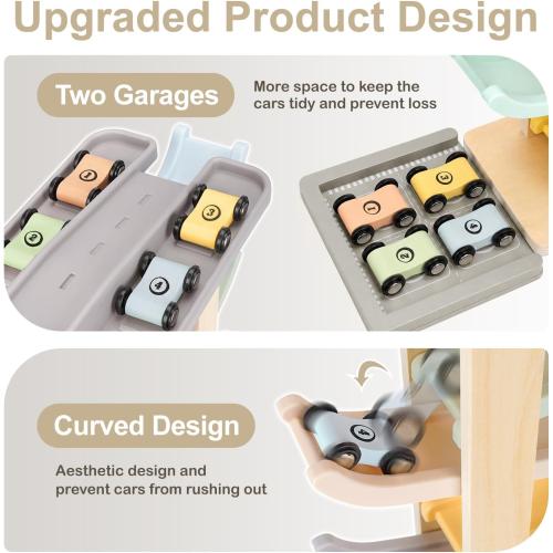 Joyreal Montessori Toddler Toys for 1  Year Old Boys Girls Wooden Car Ramp