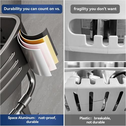 Corner Shower Caddy Suction Cup, Gray (1 Pack)