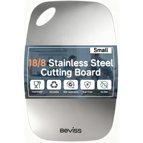 Cutting Board Non-Toxic, 304 Stainless Steel Cutting Board Double Sided, 11.45 x 8.15 Chopping Board for Kitchen, Dishwasher Safe Chopping Board for Meat, Vegetables or Fruit
