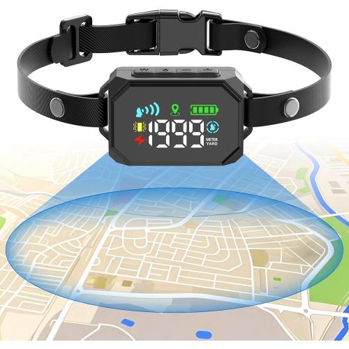 GPS Wireless Dog Fence, Electric Fence for Dogs, Perimeter Collar Fence System, Radius 33-1999 Yards, IPX7 Waterproof, Beep Vibration Shock Correction, for Pets Over 18 Lbs