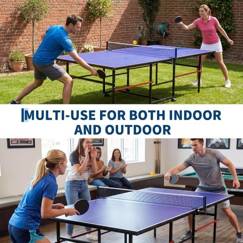 Garvee 8 ft Portable Ping Pong Table，Professional Game for Adults Teens