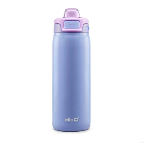 Ello Pop & Fill 18oz Stainless Steel Water Bottle Purple Holographic Glitter