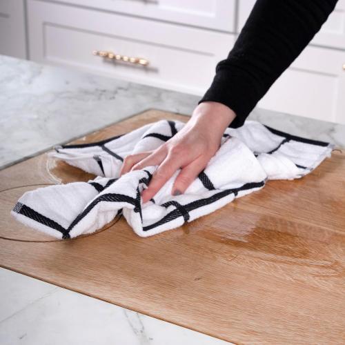 2pk All-Clad Checked Kitchen Towel: Highly Absorbent, Super Soft Long Lasting - 100% Cotton, 17x30 Tea Towel for Cleaning & Drying Dishes, Pans, Glassware, or Countertops, , Black