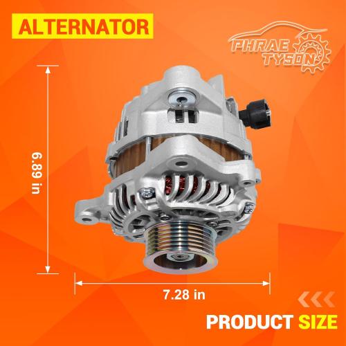 12V 95Amp Alternator Compatible with 2012-2015 Honda Civic 2016-2018 HR-V 1.8L Compatible with 2013-2015 Acura ILX 2.0L Replaces # 31100-R1A-A01 11537N