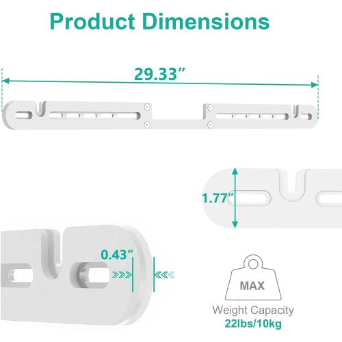 WALI Soundbar Wall Mount for Sonos Arc and Sonos Arc Ultra, White